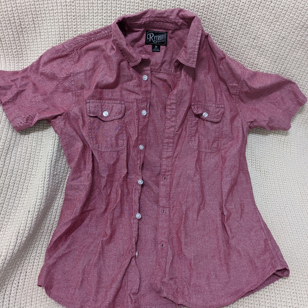 Medium Salmon Men's Casual Button Up